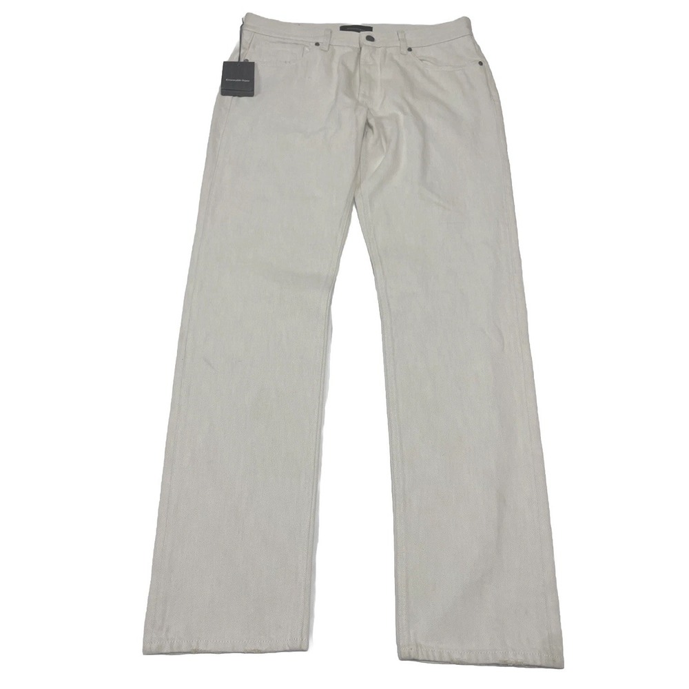 NWT Ermenegildo Zegna‎ Straight Leg Denim Off White Jeans Mens 36 MSRP $1066